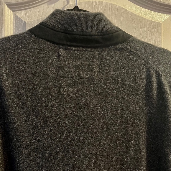 Mens' Black Brown 1826 100% Cashmere 1/4 Zip Buttoned Pullover Sweater XL - Picture 4 of 5